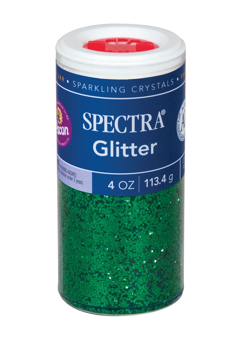Spectra Arts & Crafts Glitter, Green, 4 oz., 1 Jar - Image 1